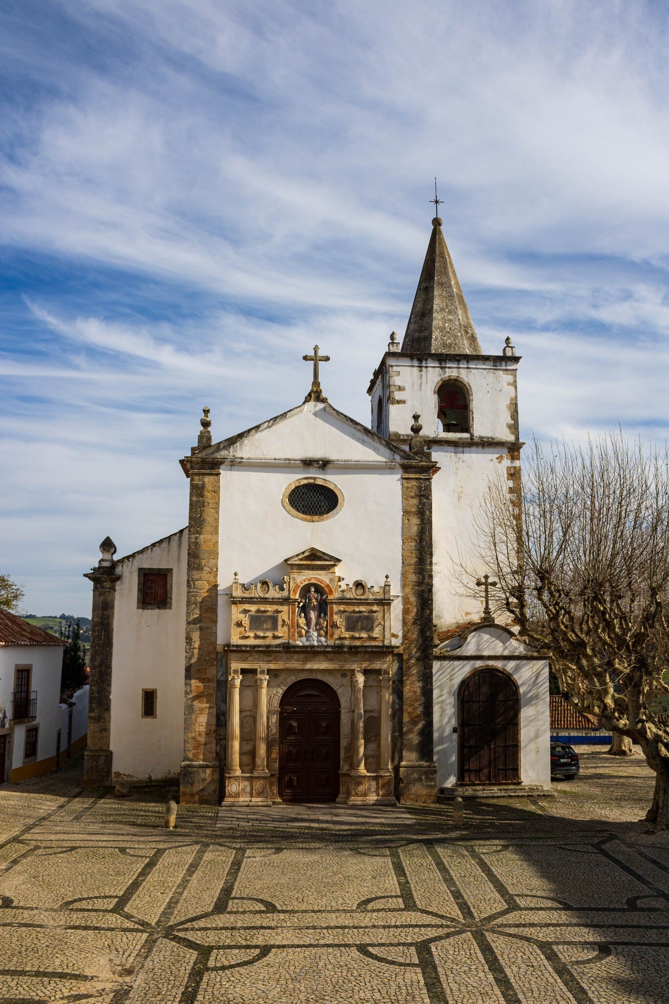 Exterior view of the Igreja de Santa Maria in Óbidos, Portugal.