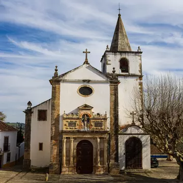 Exterior view of the Igreja de Santa Maria in Óbidos, Portugal.