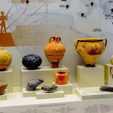 MYCENAE, GREECE -APR 24, 2016: Archaeological museum in Mycenae, Greece. Mycenae is an archaeological site in Greece; Shutterstock ID 412265386;