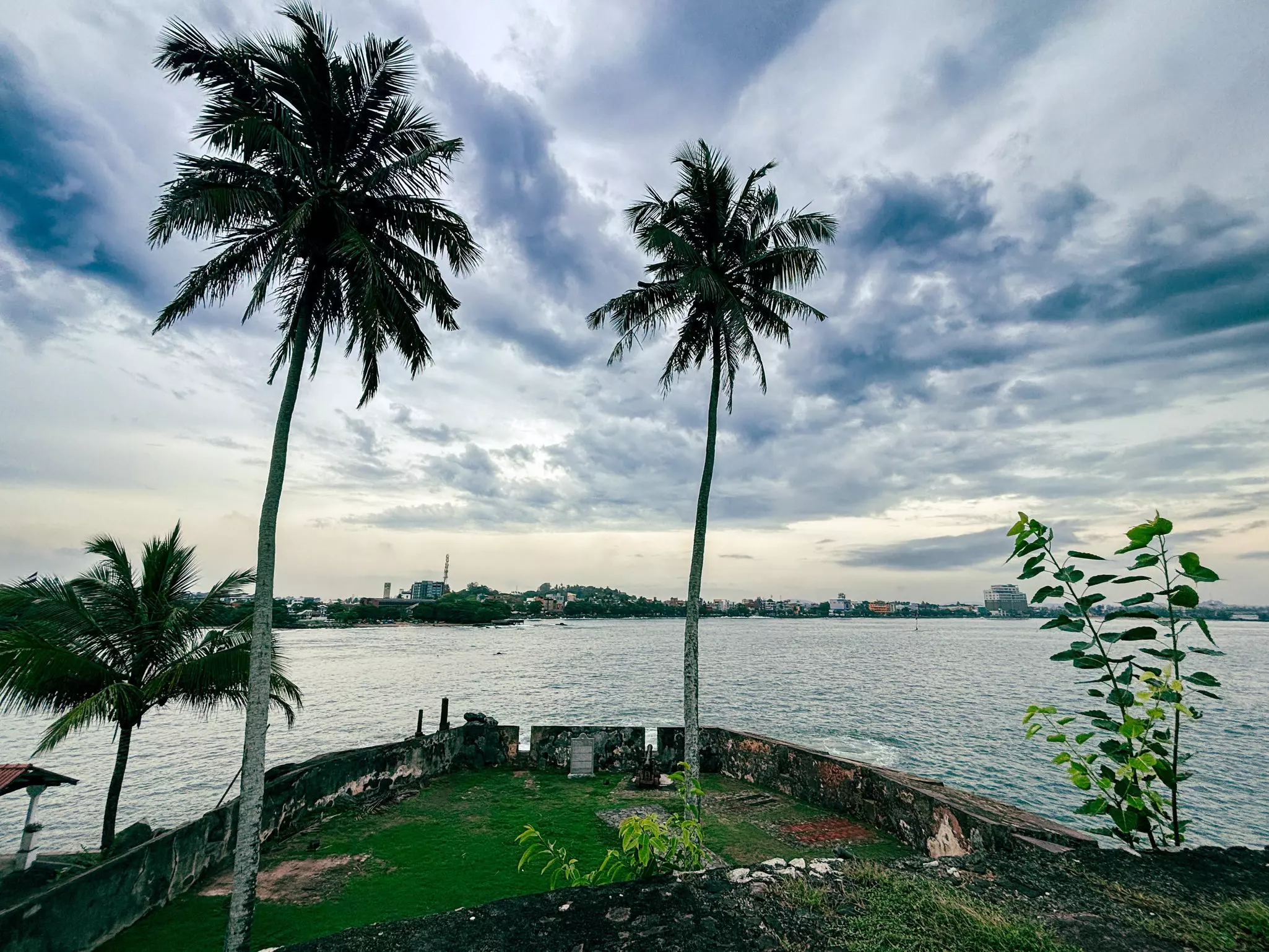 A view of the Galle harbor from the Black Fort in Galle, Sri Lanka.
