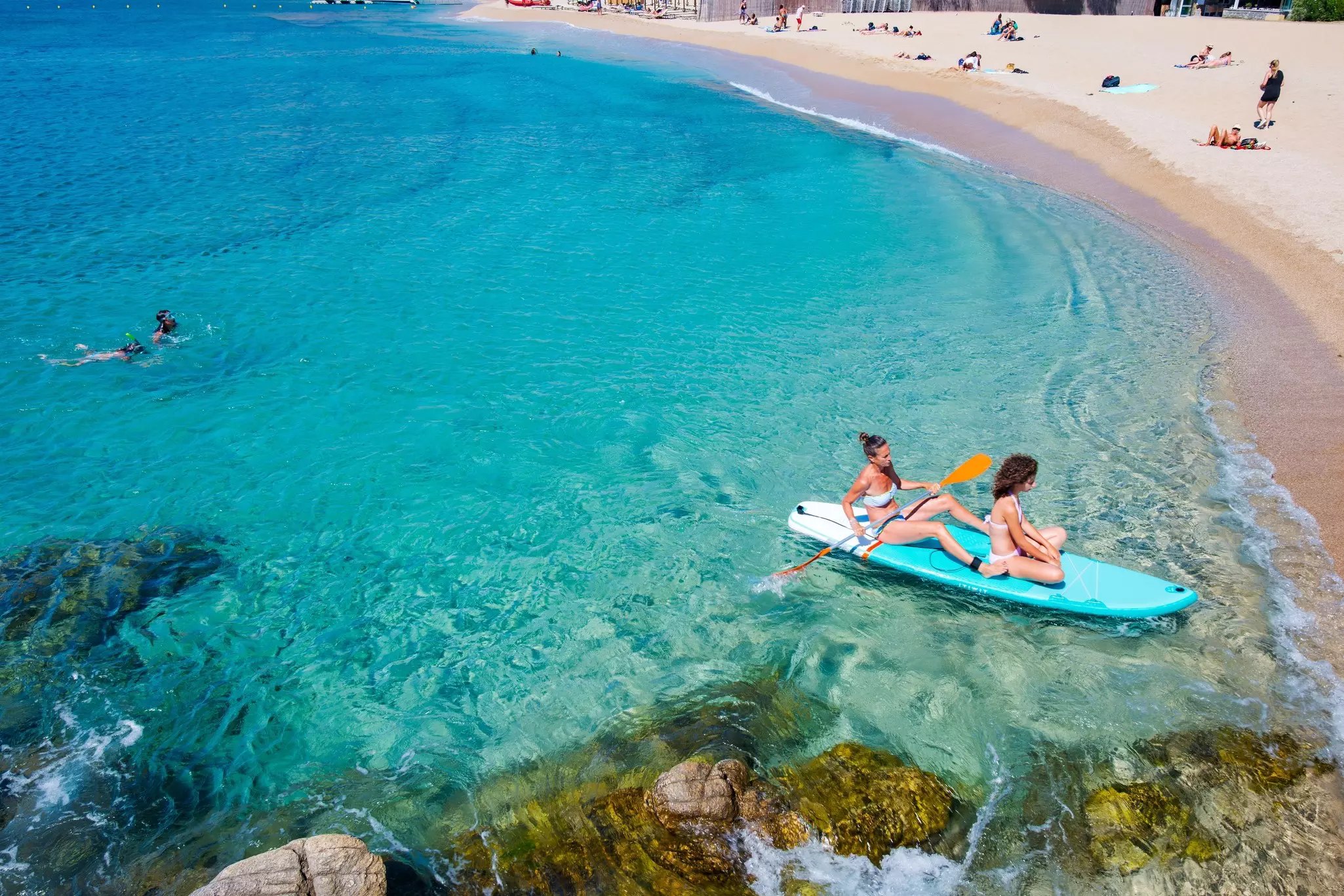 Mikonos, Greece - 2023.08.11: Agrari Beach with blue sea, wild and quiet, famous for diving, snorkeling and water activity. As most beaches in Mykonos, Agrari Beach is naturism friendly., License Type: media, Download Time: 2025-06-23T20:15:12.000Z, User: rhylton_redventures, Editorial: true, purchase_order: 65050 - Digital Destinations and Articles, job: Lonely Planet , client: wip, other: Rhianydd Hylton