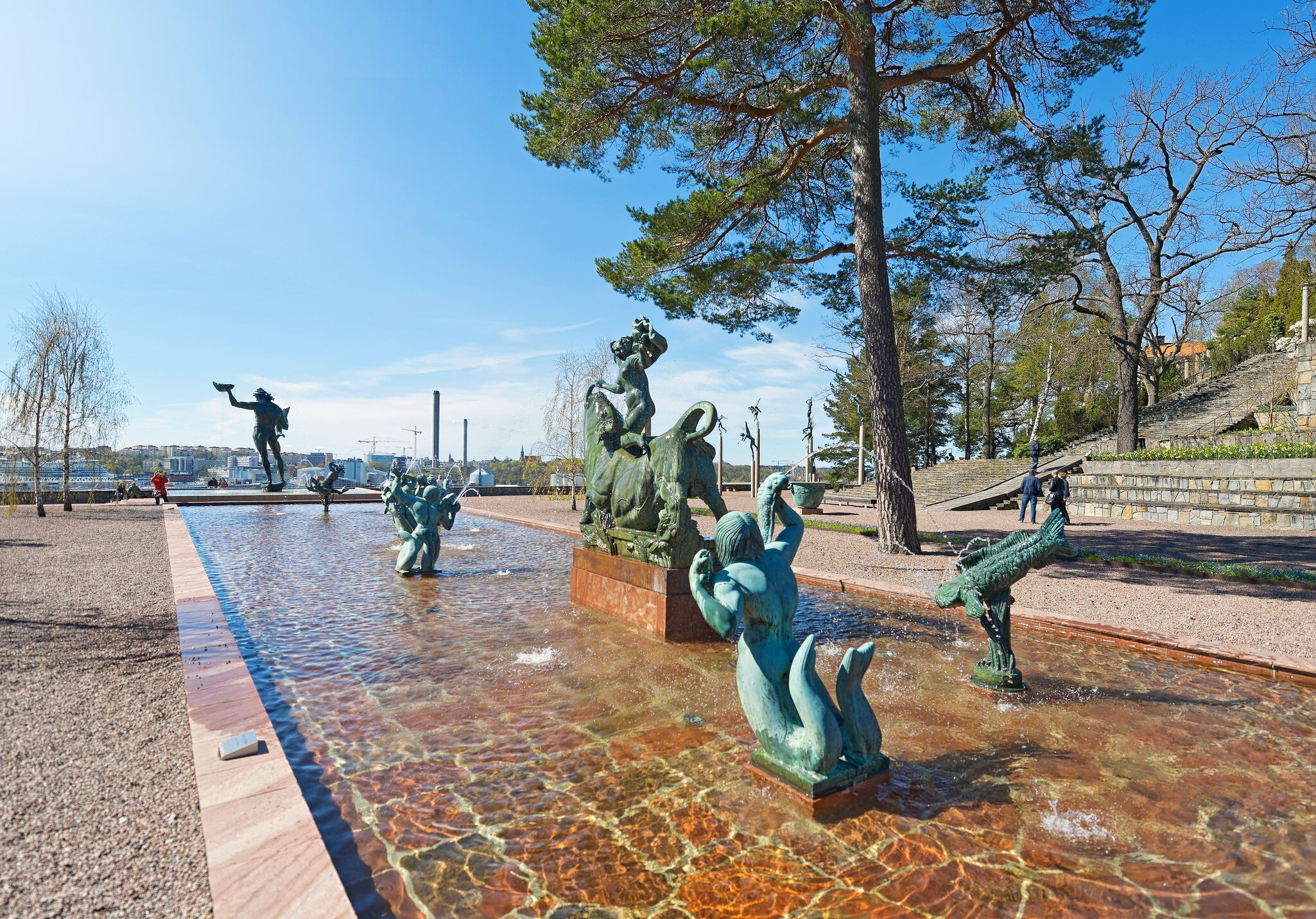 STOCKHOLM, SWEDEN - APRIL 26: Entrance at Millesgarden with statues of the sculptor Carl Milles. April 26, 2015 in Stockholm, Sweden. Created by world famous Swedish sculptor Carl Milles (1875-1955).