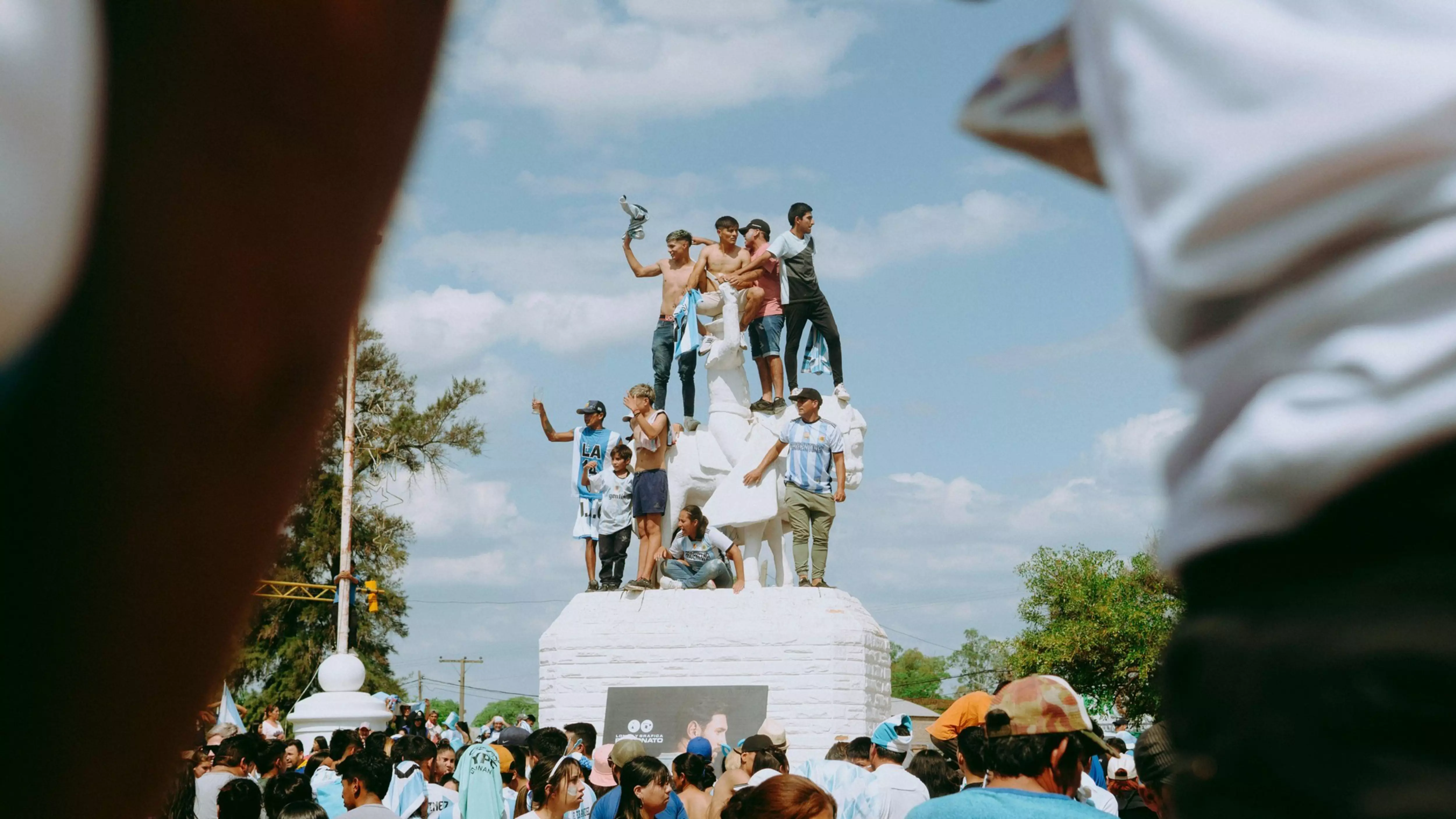 Argentinian fans celebrating during the 2022 FIFA World Cup
Charata, Chaco, Argentina