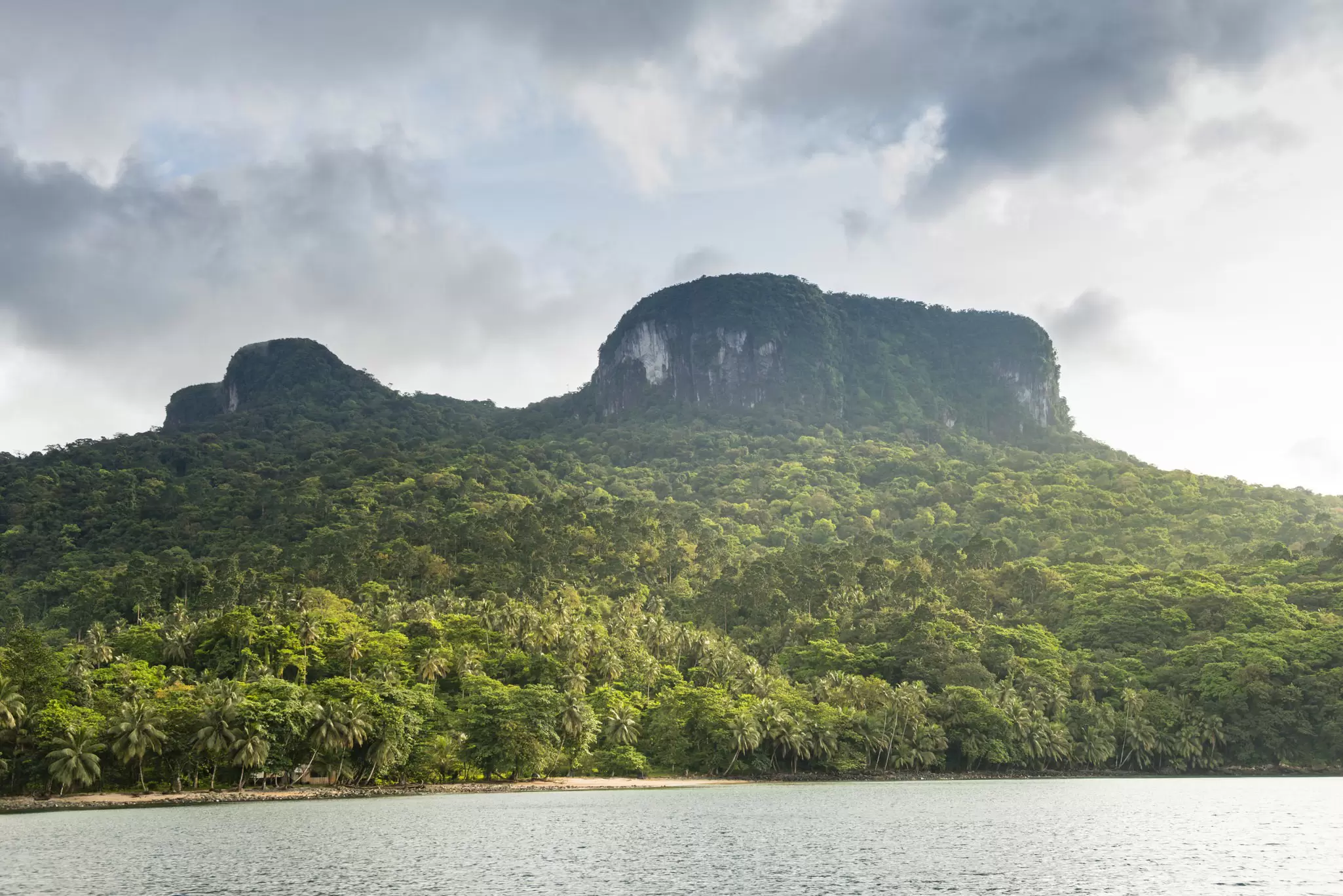 The mountainous coastal landscape of São Tomé & Príncipe Islands. Justin Foulkes for Lonely Planet