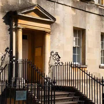 **RIGHTS MANAGED**
Exterior detail of No 1 Royal Crescent in Bath, Somerset, England. Uploaded for app use only.