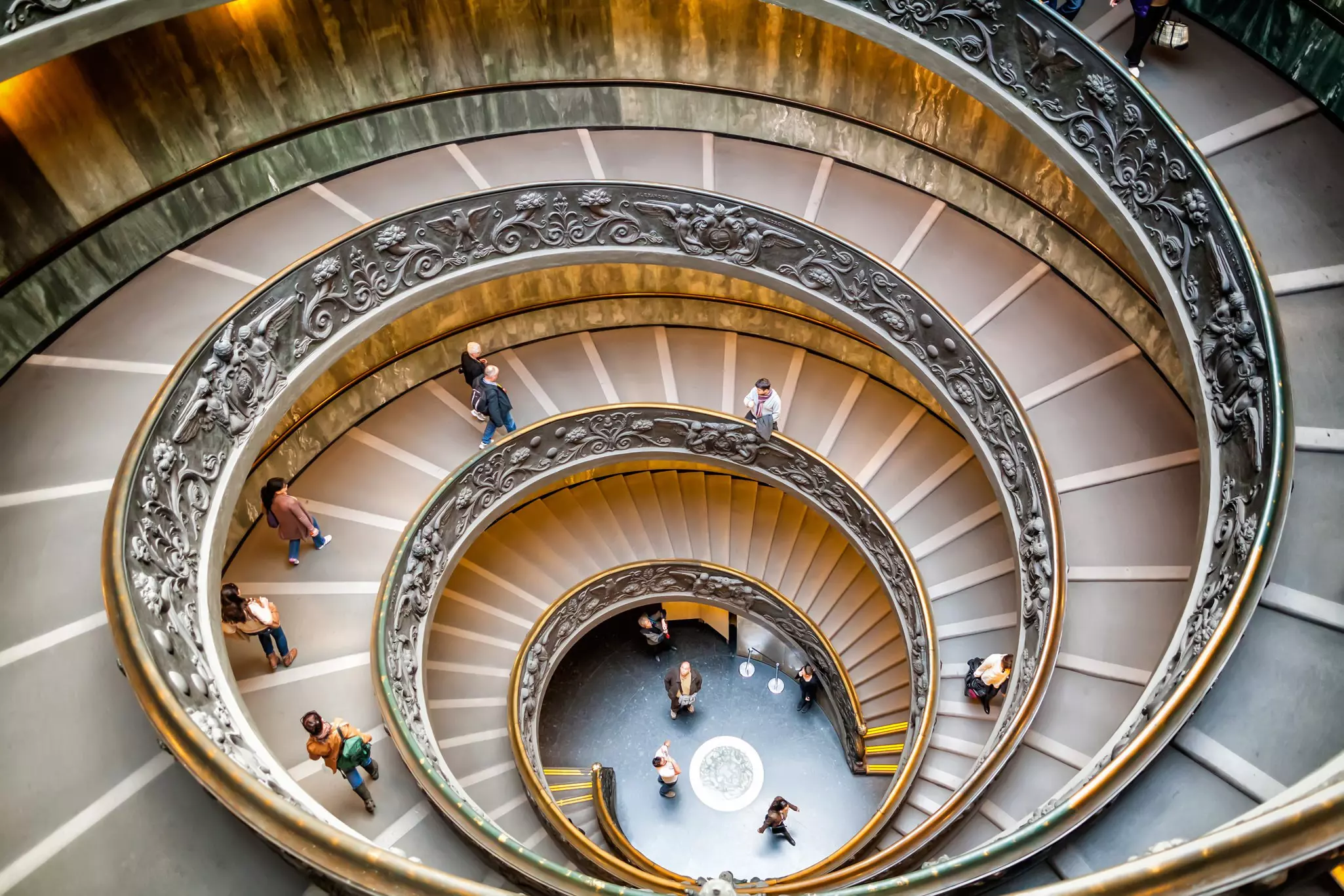 Bramante Staircase -The monumental double spiral staircase designed by Bramante for the Vatican Museums