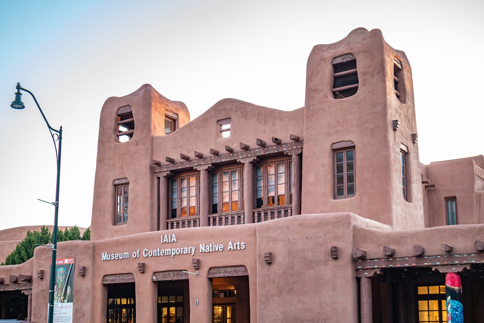 Santa Fe, New Mexico, USA - March 18, 2013: The Museum of Contemporary Native Arts in downtown Santa Fe focuses primarily on Native American Art.