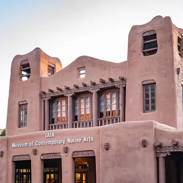 Santa Fe, New Mexico, USA - March 18, 2013: The Museum of Contemporary Native Arts in downtown Santa Fe focuses primarily on Native American Art.