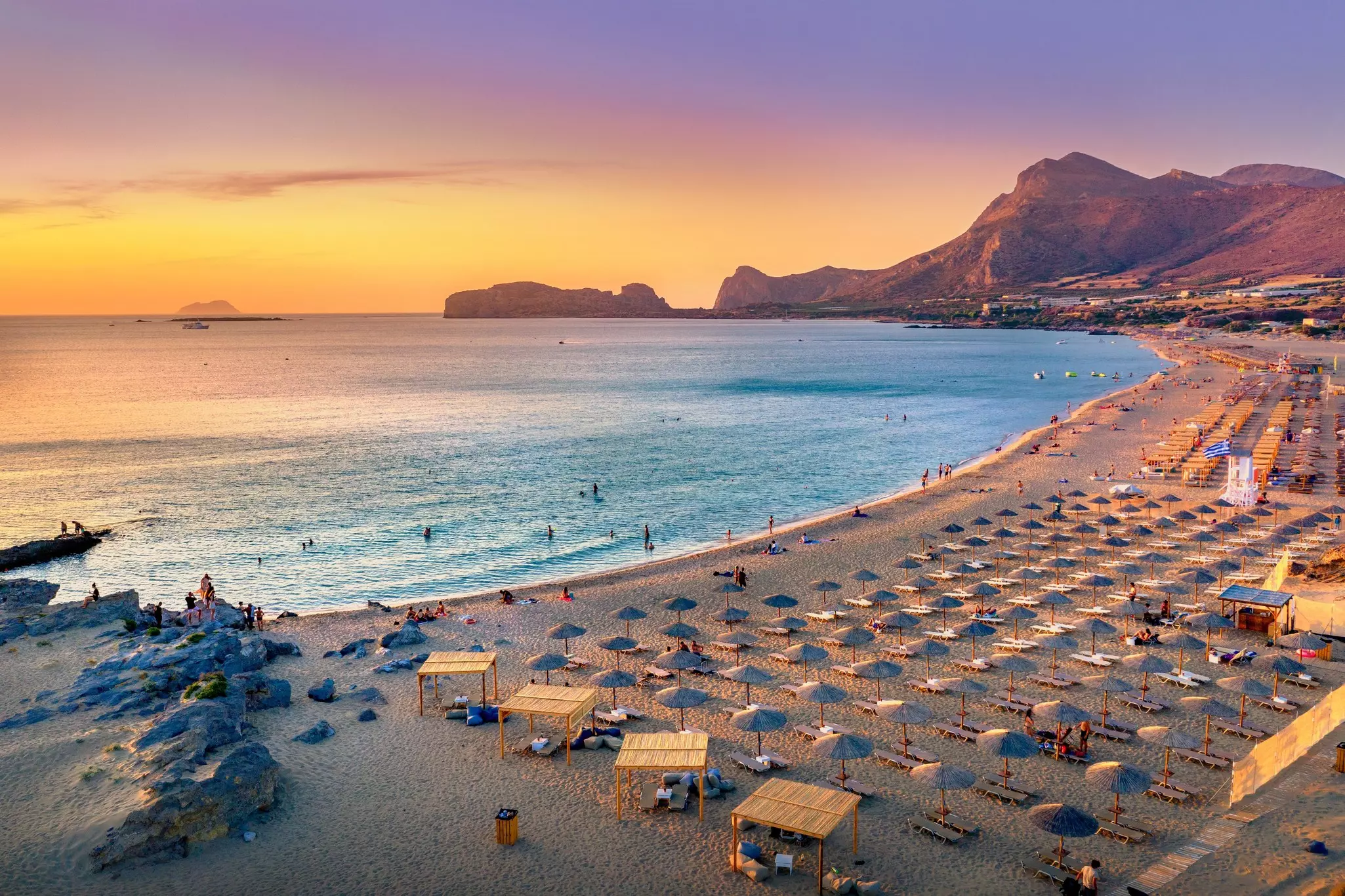 Famous sandy beach of Falasarna at the north west of Chania, Crete, Greece.  License Type: media  Download Time: 2023-01-21T19:08:45.000Z  User: Norma.PrauseBrewer_LonelyPlanet  Is Editorial: No  purchase_order:   