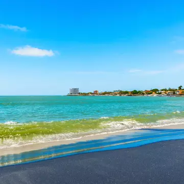 Landscape view at the coastline beaches and houses in Panama near Coronado