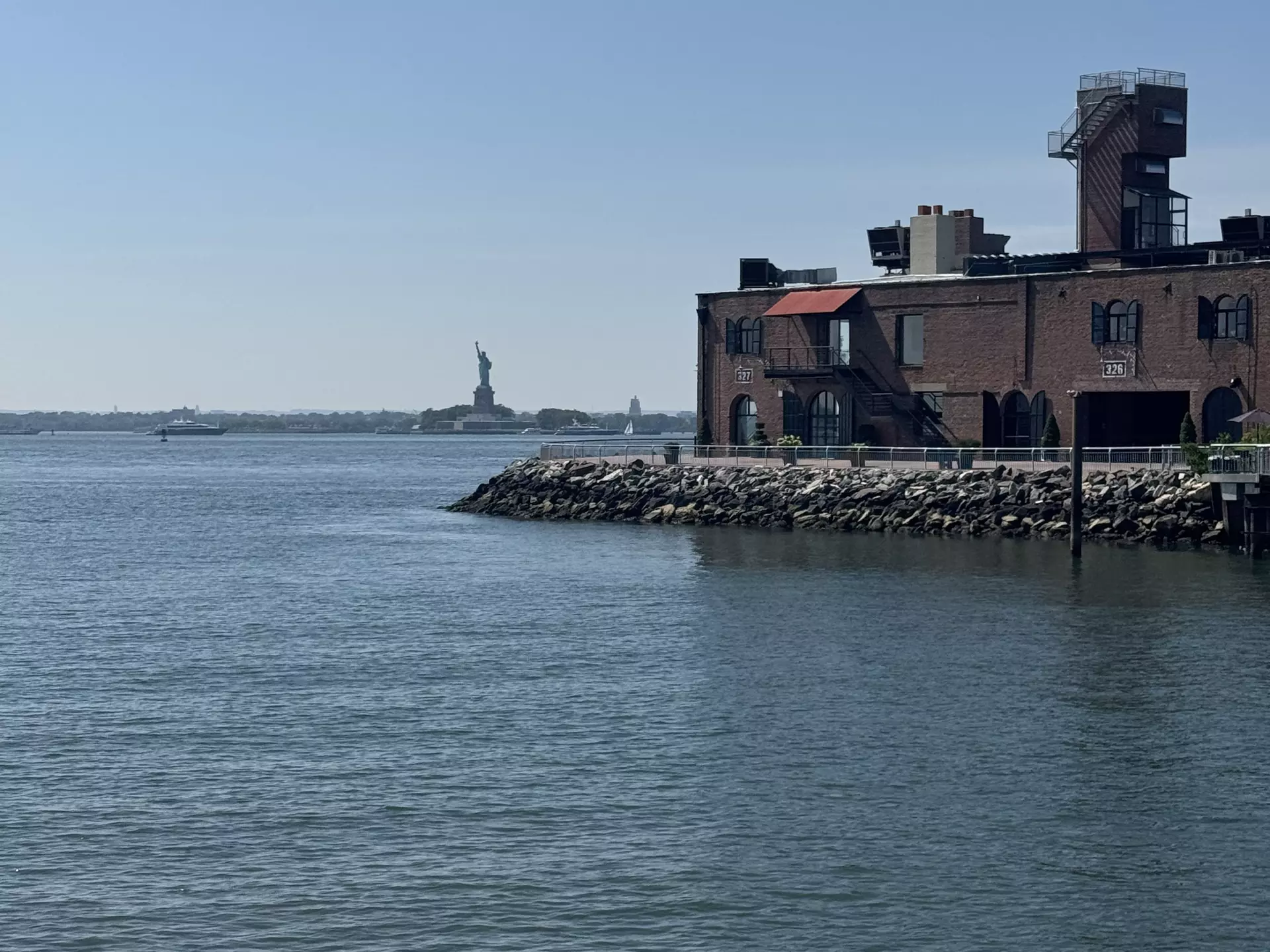 Statue of Liberty as seen from Red Hook, Brooklyn, NY.
