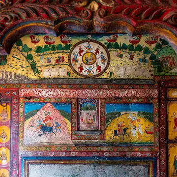  Tambekar Wada in the Dandia Bazar neighborhood, a Maratha mansion featuring 19th century murals. Vadodara, Gujarata, India.