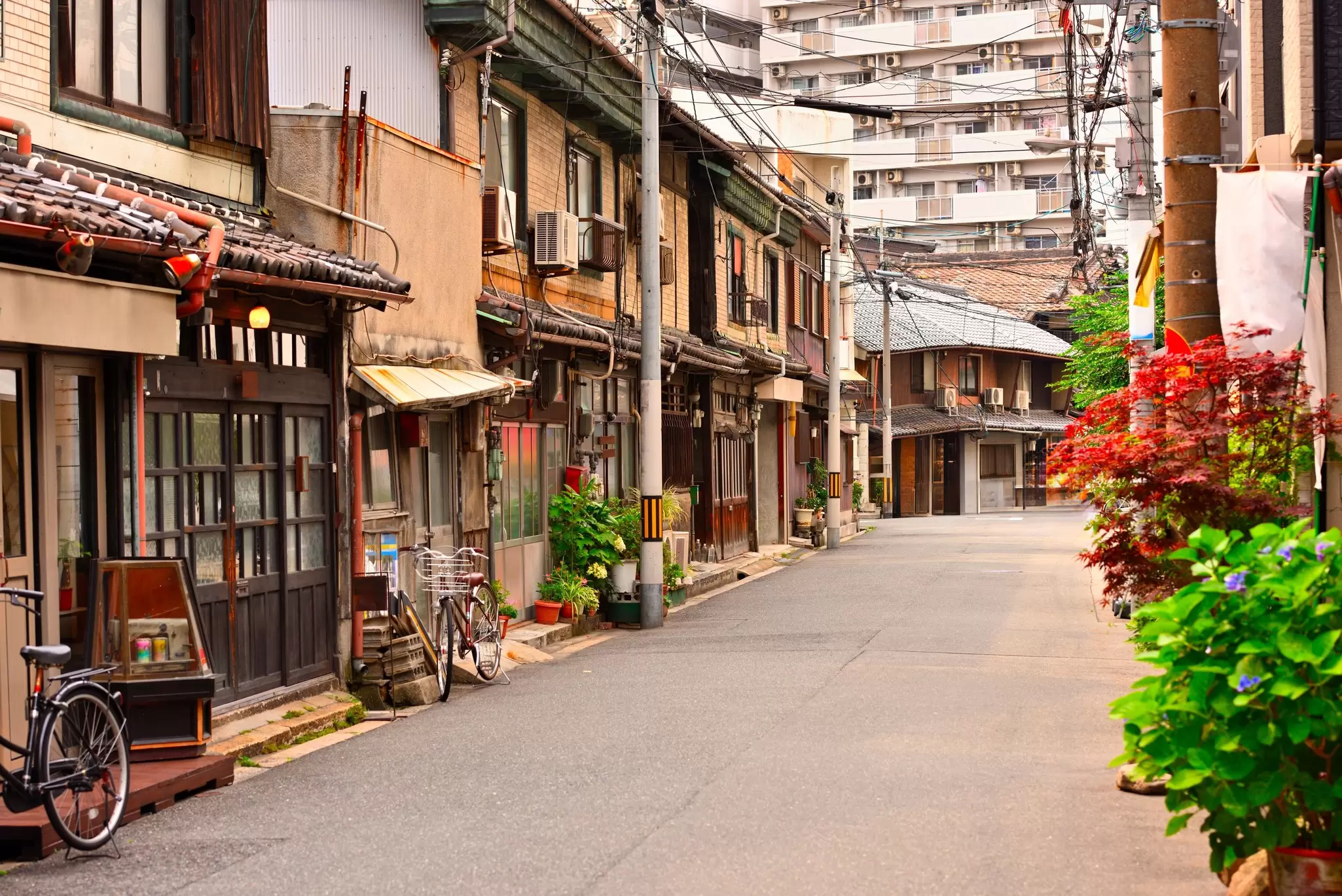 A street in the Nakazakicho neighborhood in Osaka. 