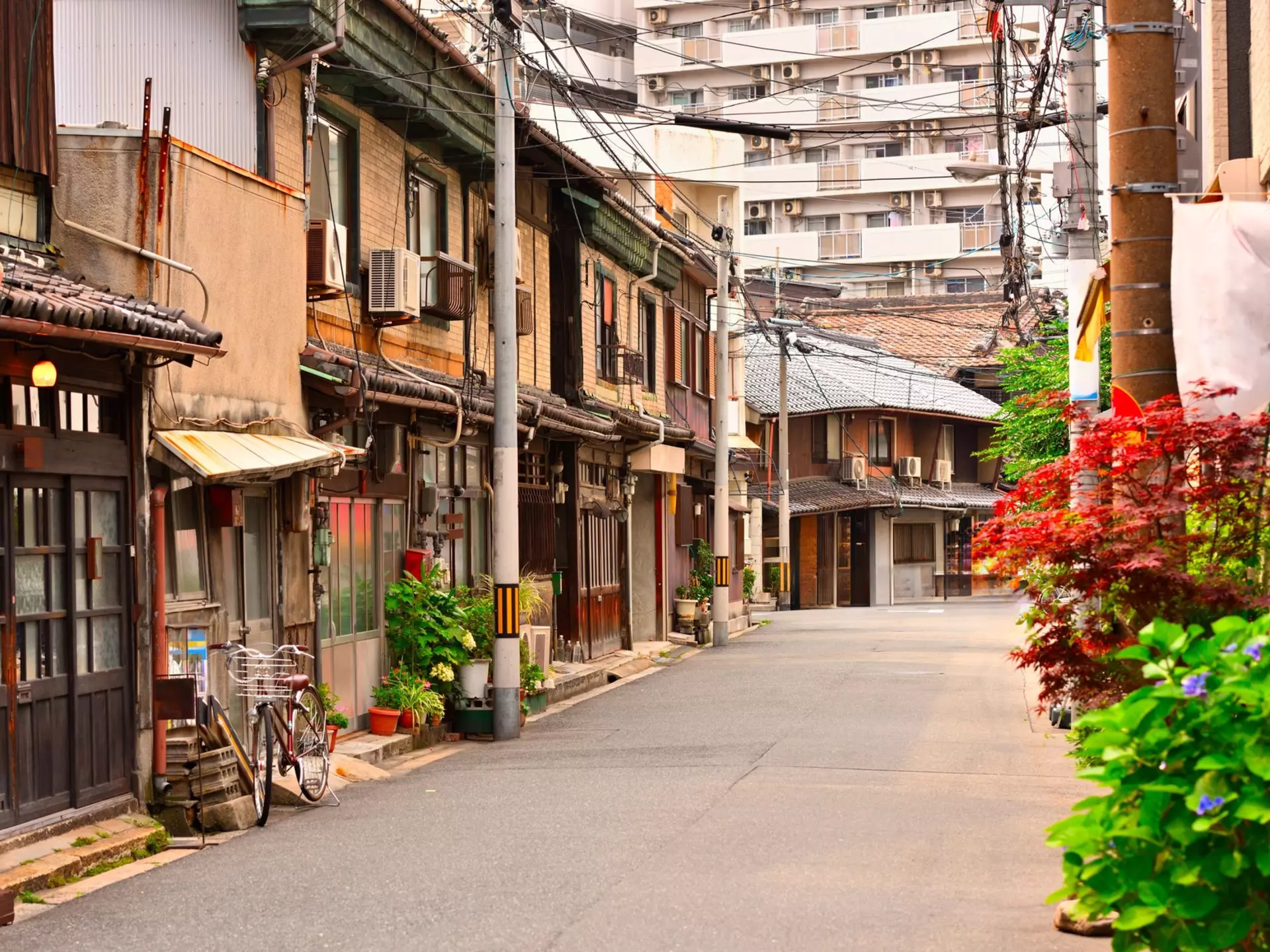 A street in the Nakazakicho neighborhood in Osaka. 