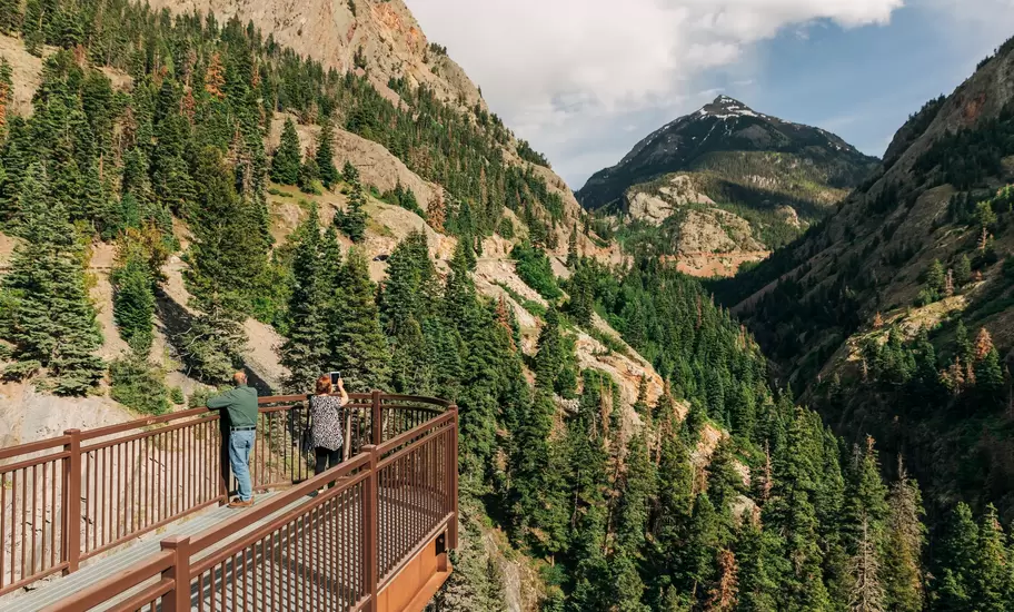 View across forest from a lookout along the Million Dollar Highway.