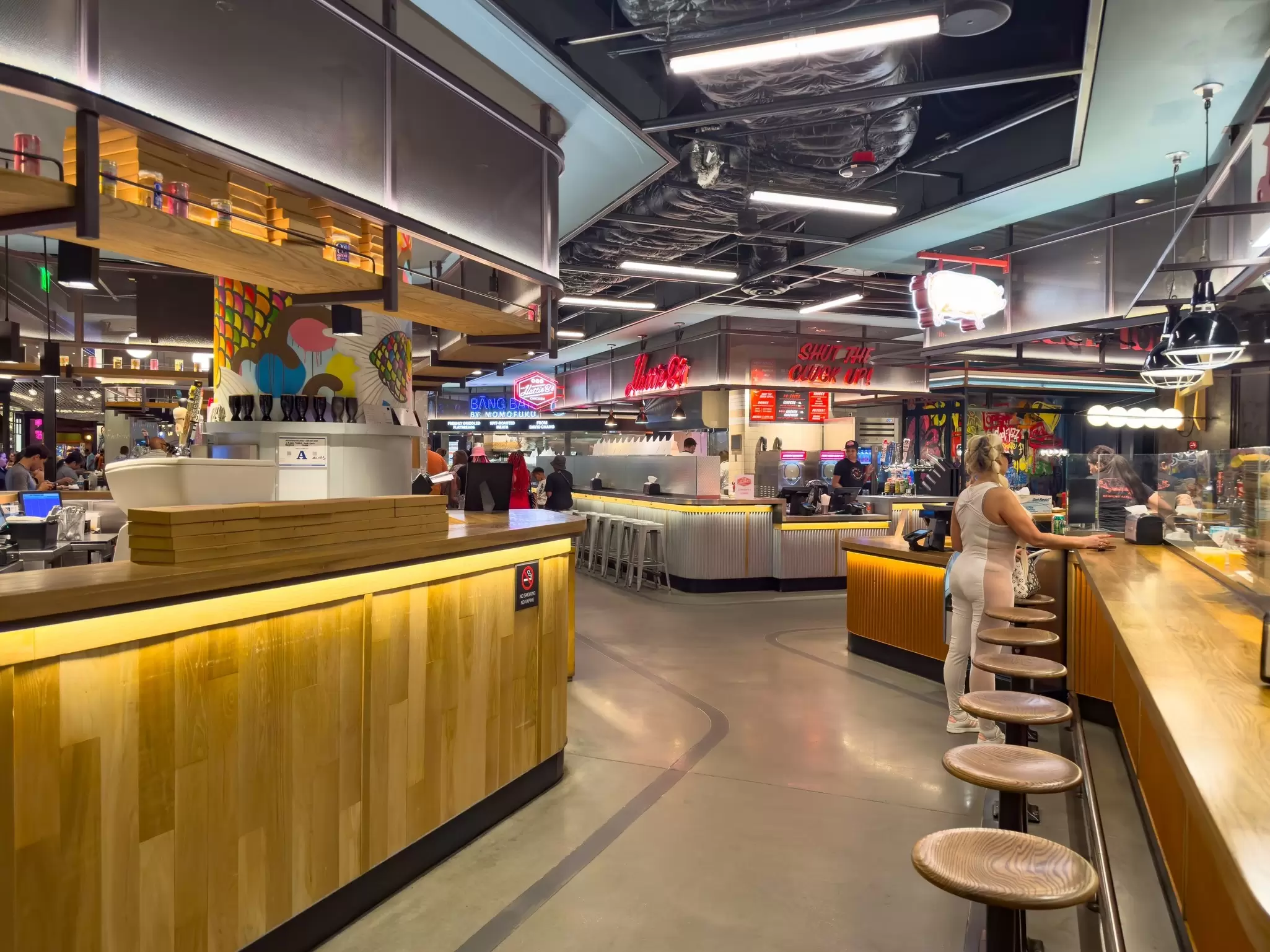 A view inside the food hall Block 16.