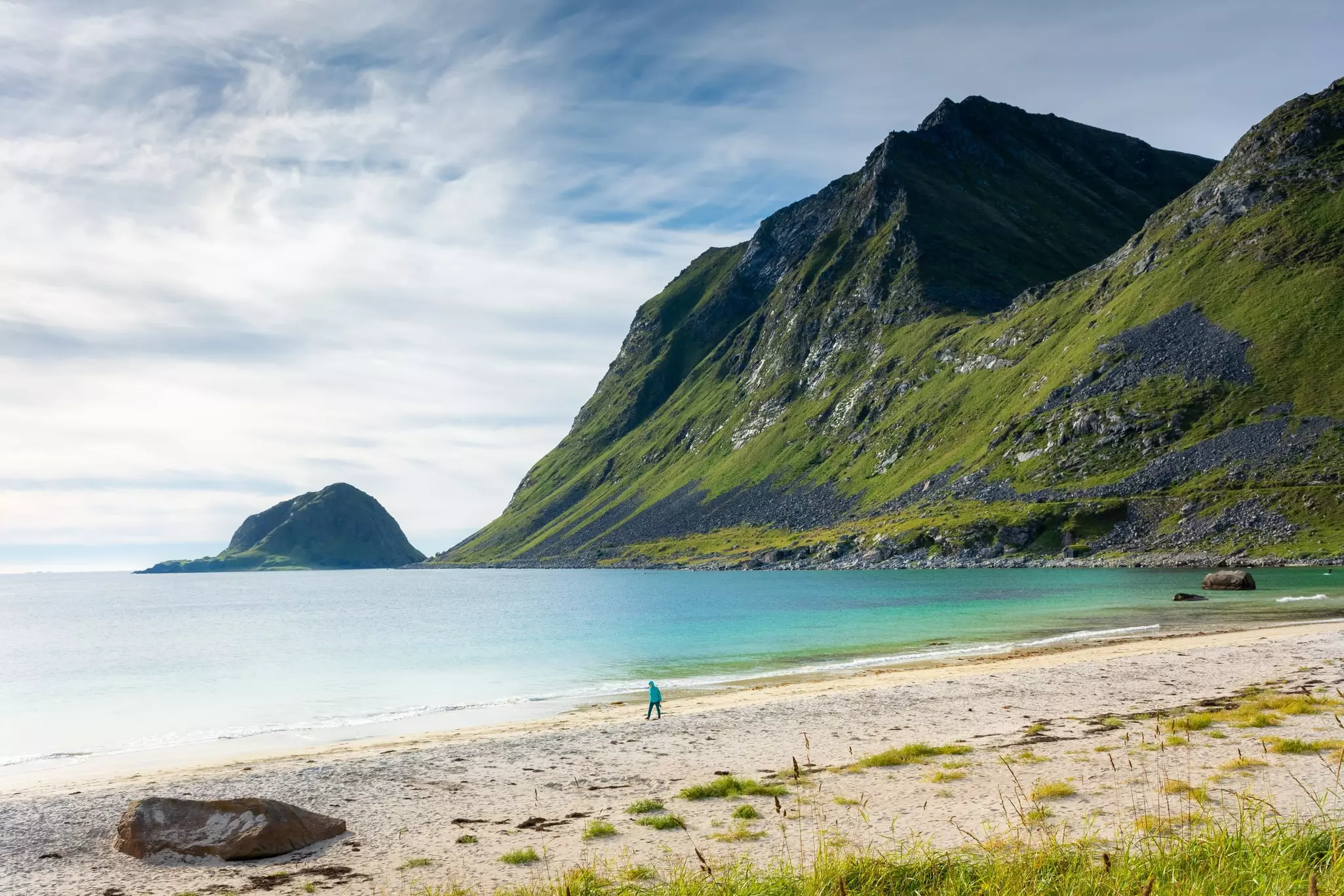 Haukland Beach in the Lofoten Islands, Norway