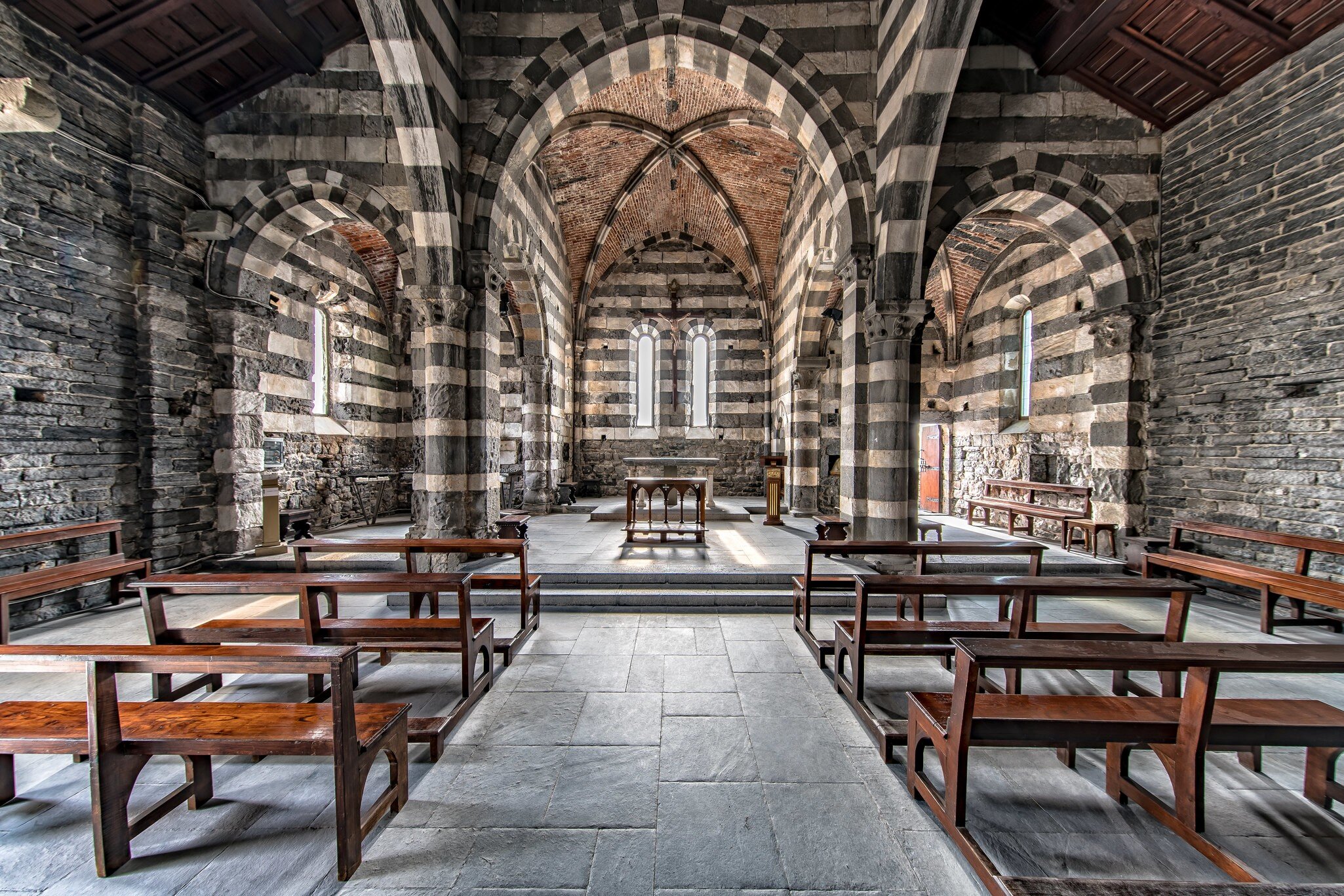 Inside San Pietro church in Portovenere - Cinque Terre - Liguria - Italy.
