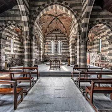 Inside San Pietro church in Portovenere - Cinque Terre - Liguria - Italy.