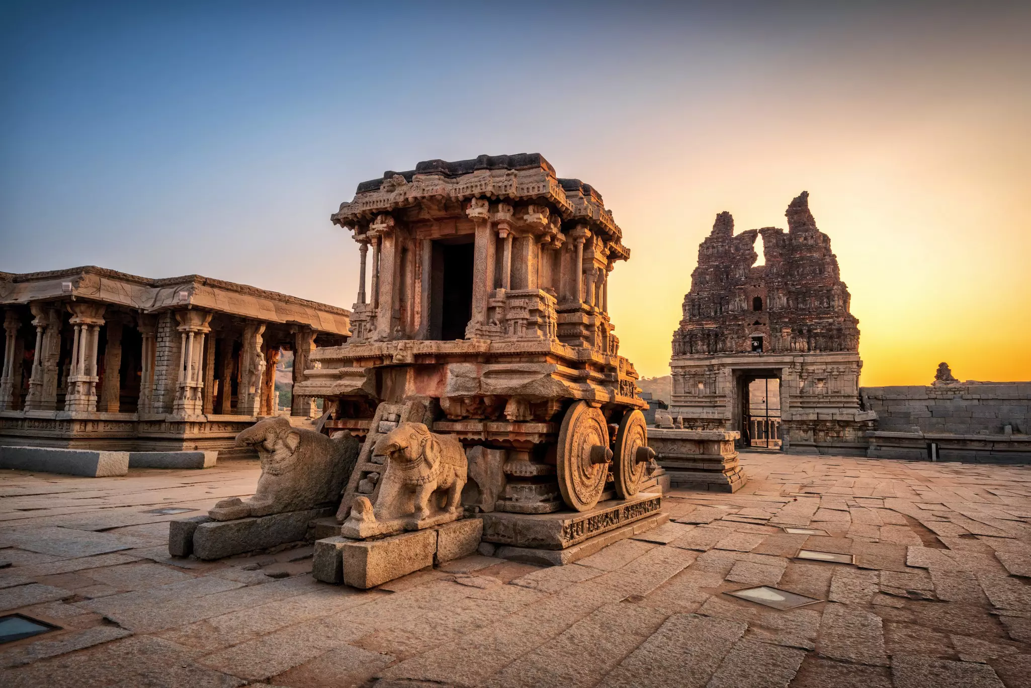 With its scattered boulders and lavishly carved temples, Hampi is perhaps the most atmospheric ruined city in India. ImagesofIndia/Shutterstock