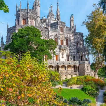 Exterior view of Quinta da Regaleira in Sintra, Portugal.
