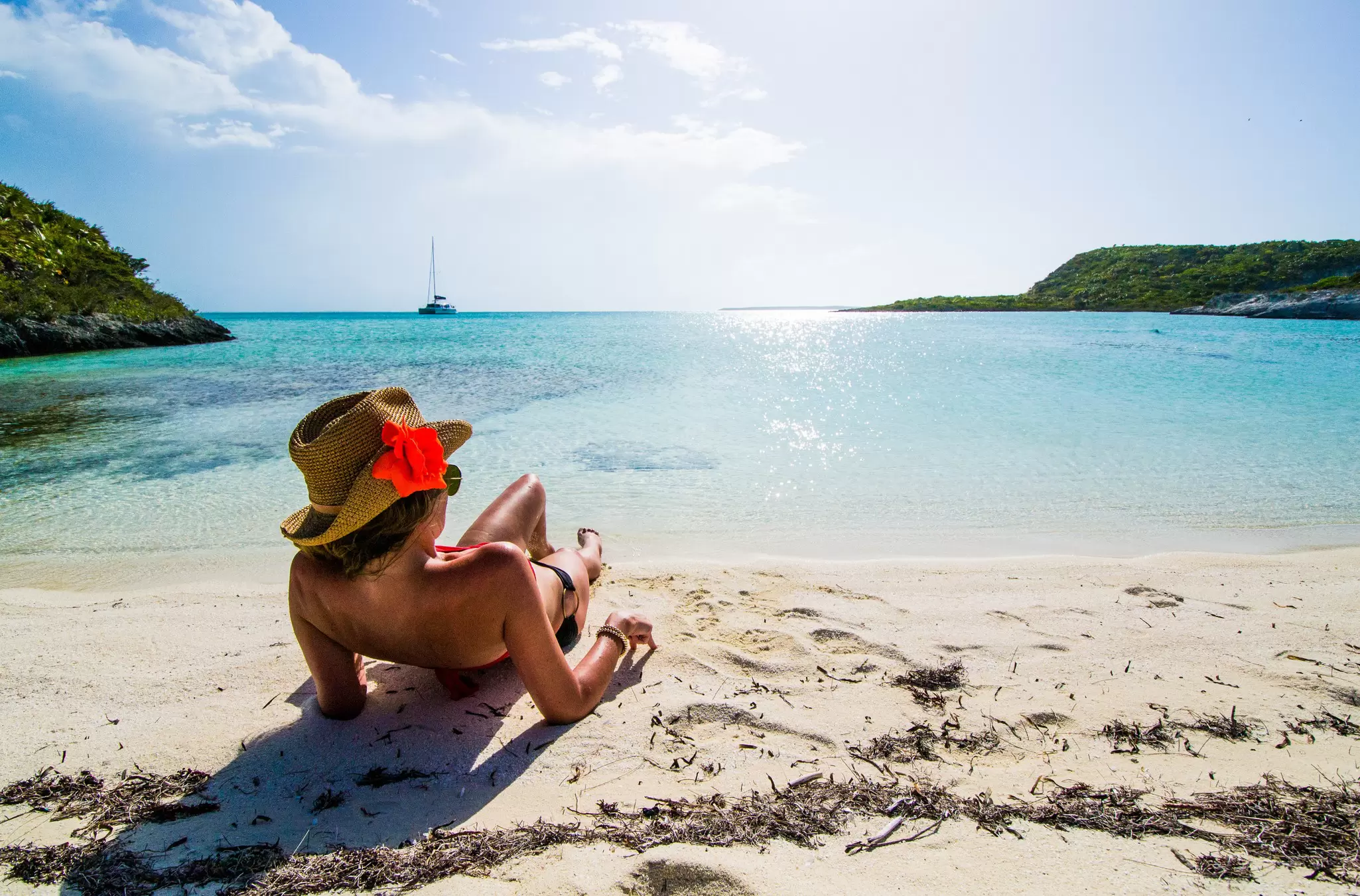 Sunning on Tropic of Cancer beach