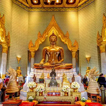 December 26, 2019: Gold Buddha at the Wat Traimit temple in Bangkok.
1621268833
ancient, architecture, art, asia, asian, bangkok, buddha, buddharupa, buddhism, buddhist, building, culture, decoration, gold, golden, grand, landmark, leaf, maravijaya, monk, old, palace, pho, phra nakhon, prayer, recline, reclining, religion, religious, sect, statue, temple, thai, thailand, theravada, tourism, travel, wat, worship