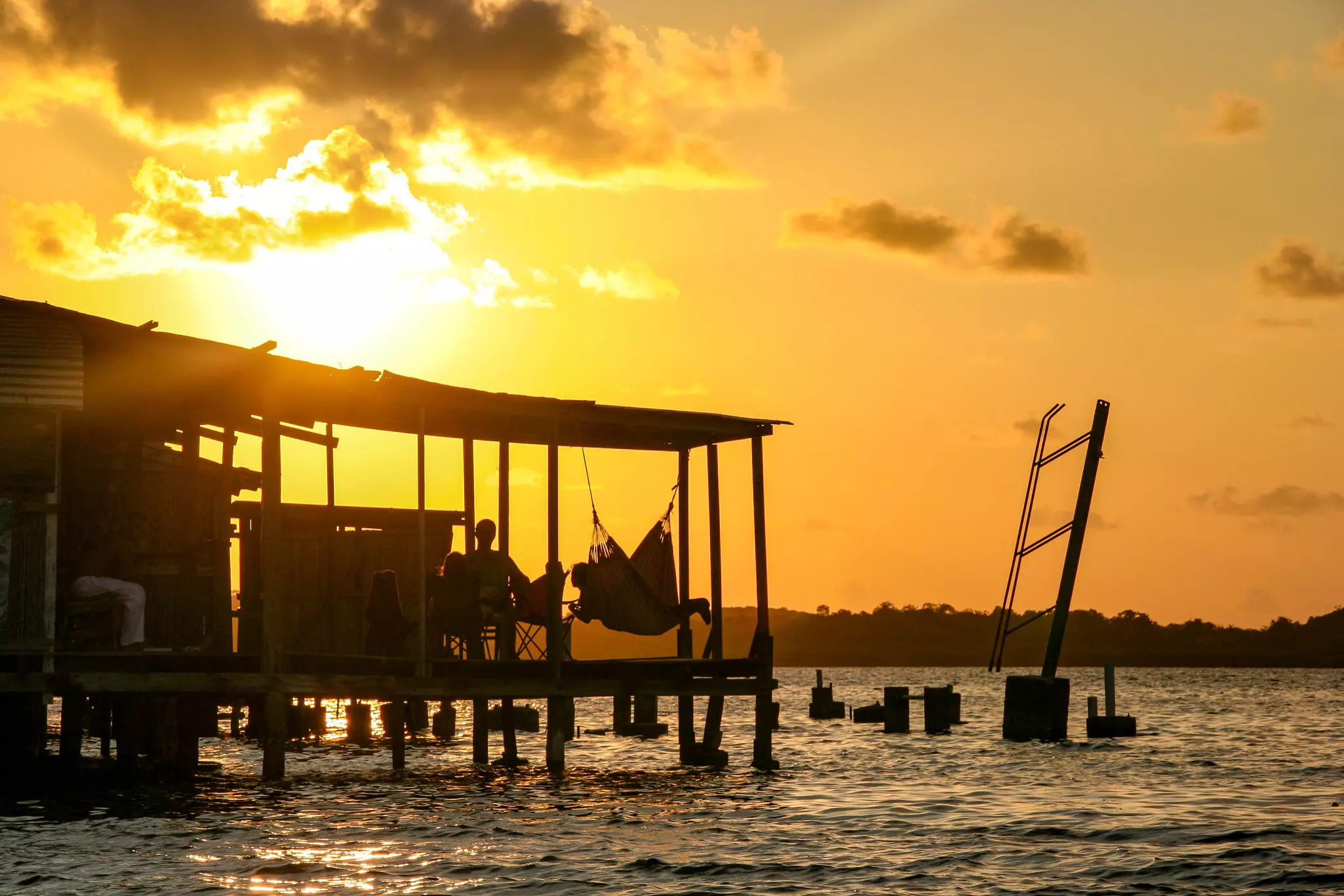 Watching the sunset from a hammock in the San Blas Islands, Panama.