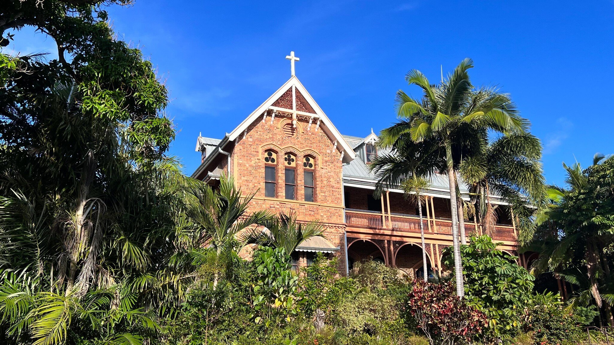 Facade of Cooktown Museum (formerly James Cook Historical Museum), a heritage-listed former convent and school and now museum at Cooktown. Queensland, Australia 