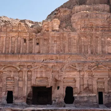Palace Tomb Facade in Petra, Wadi Musa, Jordan, a Nabatean Rock Grave Exterior