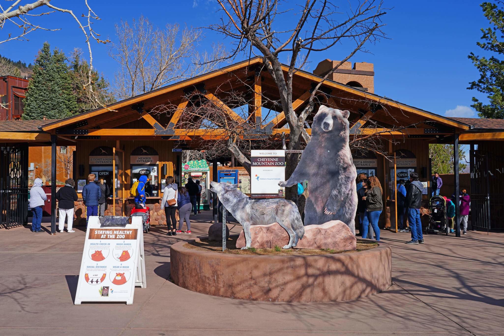 COLORADO SPRINGS, CO- 9 APR 2021- View of the Cheyenne Mountain Zoo, an animal park located at the foot of Pikes Peak mountain in Colorado Springs, Colorado, United States.