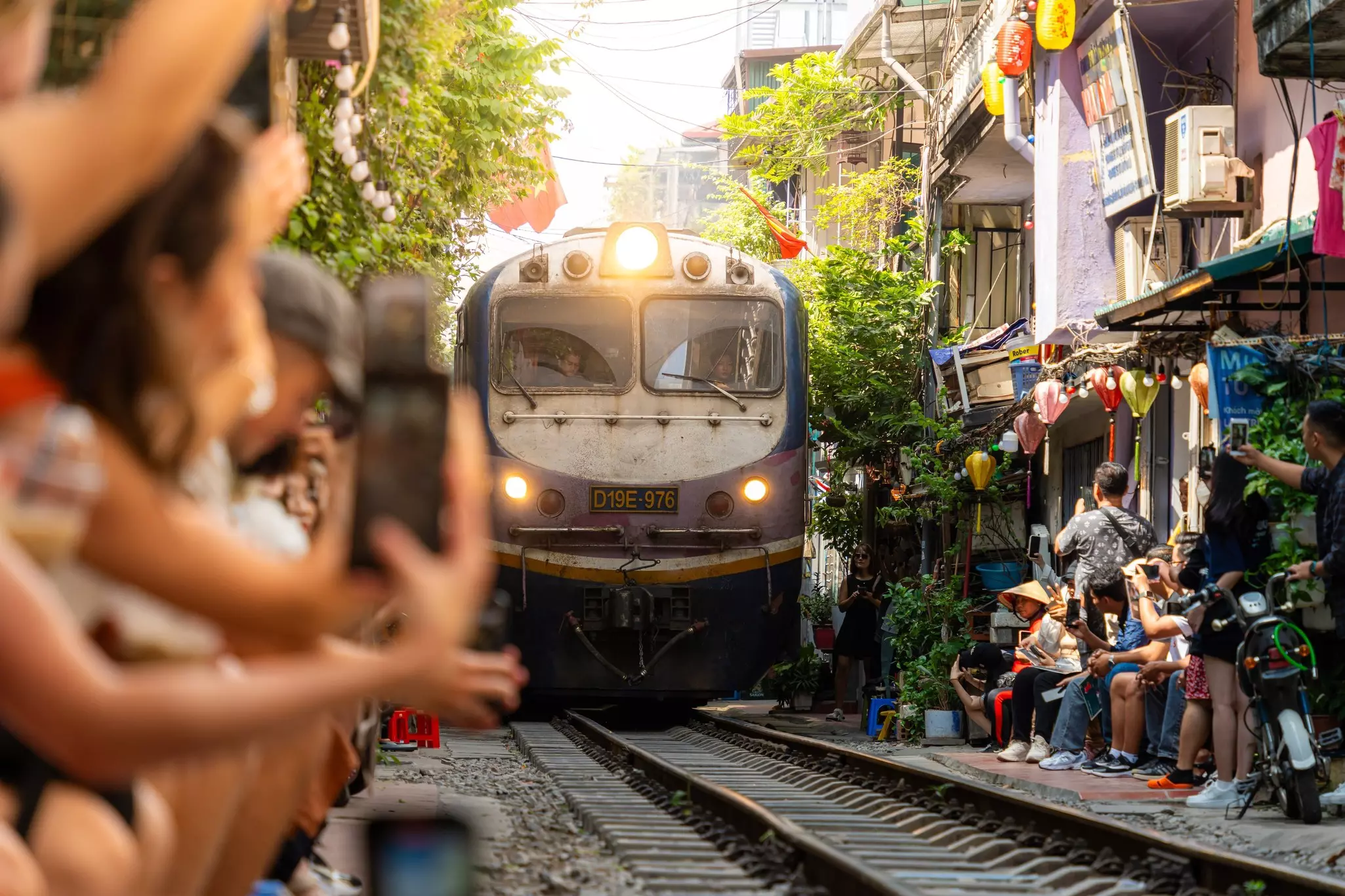 Hanoi Train Street in Hanoi Old Quarter.