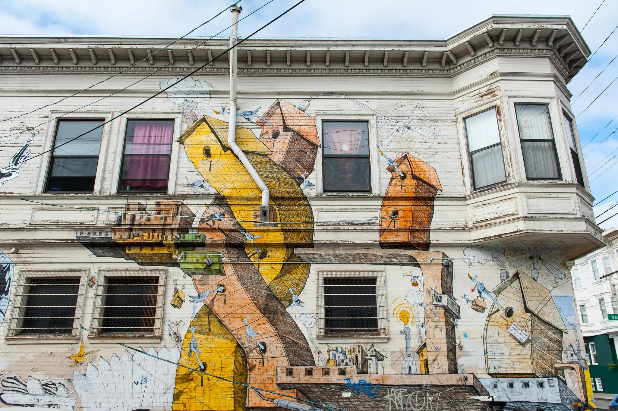 Mural in Mission District neighborhood in San Francisco. 