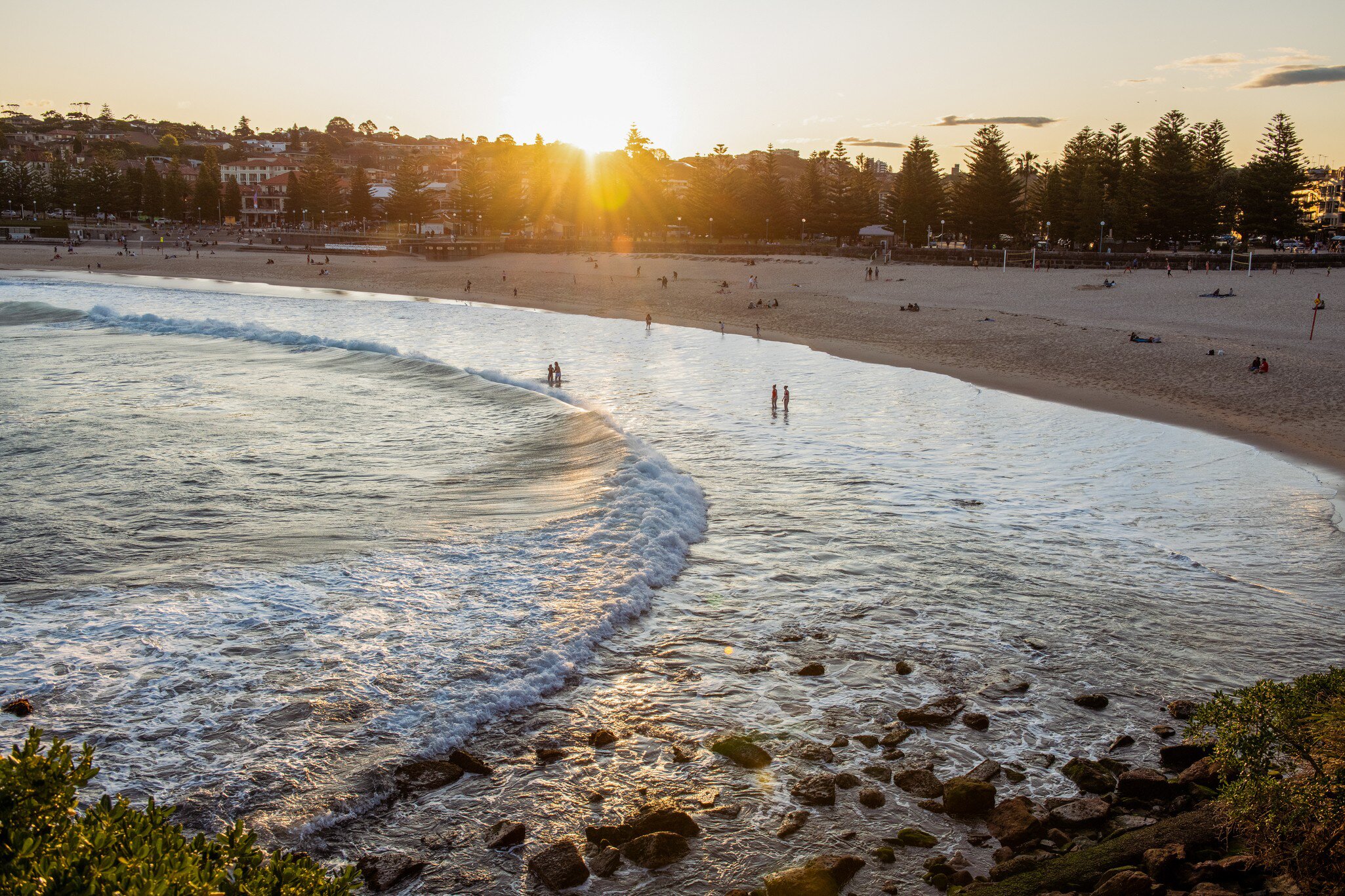 Sunset at Coogee Beach in Sydney, Australia. 