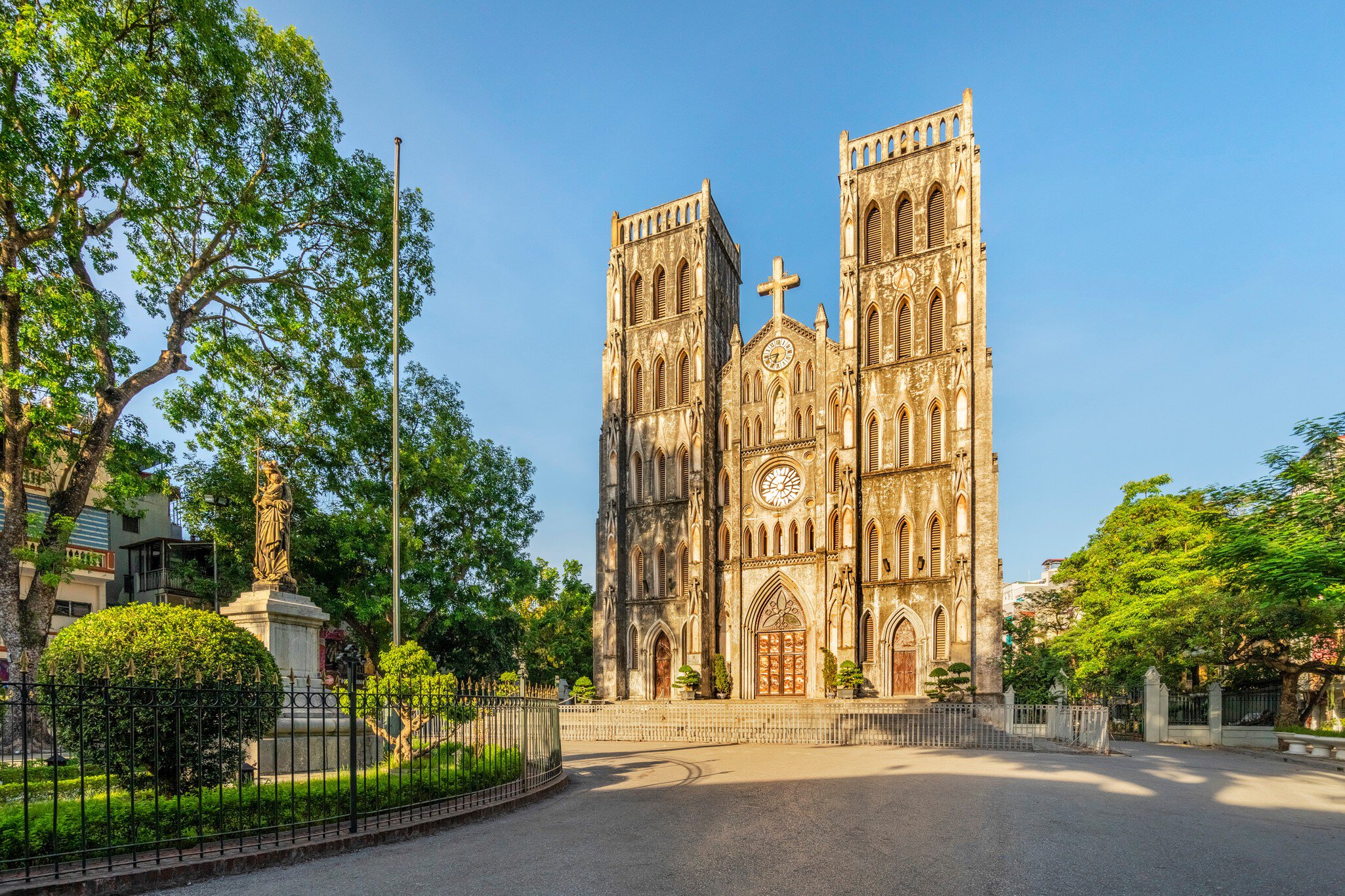 St. Joseph's Cathedral (simply called “Big Church” in Vietnamese), Nha Chung Street near the Hoan Kiem Lake. This is a Roman Catholic cathedral with neo- gothic which was built over 100 year ago