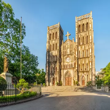 St. Joseph's Cathedral (simply called “Big Church” in Vietnamese), Nha Chung Street near the Hoan Kiem Lake. This is a Roman Catholic cathedral with neo- gothic which was built over 100 year ago