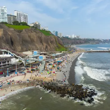 The Makaha beach is a popular surfing spot in the Miraflores district along the Costa Verde in Lima by the Pacific ocean in Peru capital city. Didier Marti / Getty Images