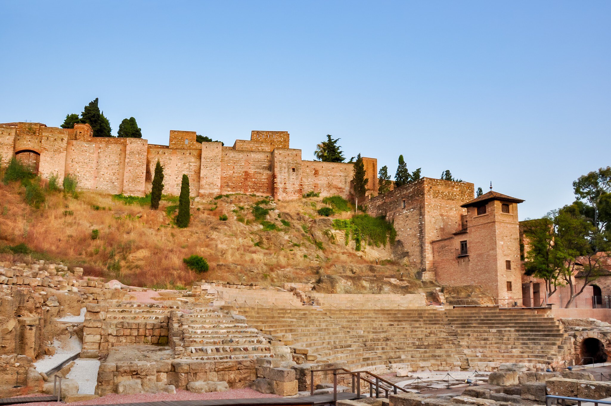 View of the Alcazaba in Málaga, Spain.