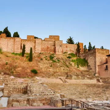 View of the Alcazaba in Málaga, Spain.