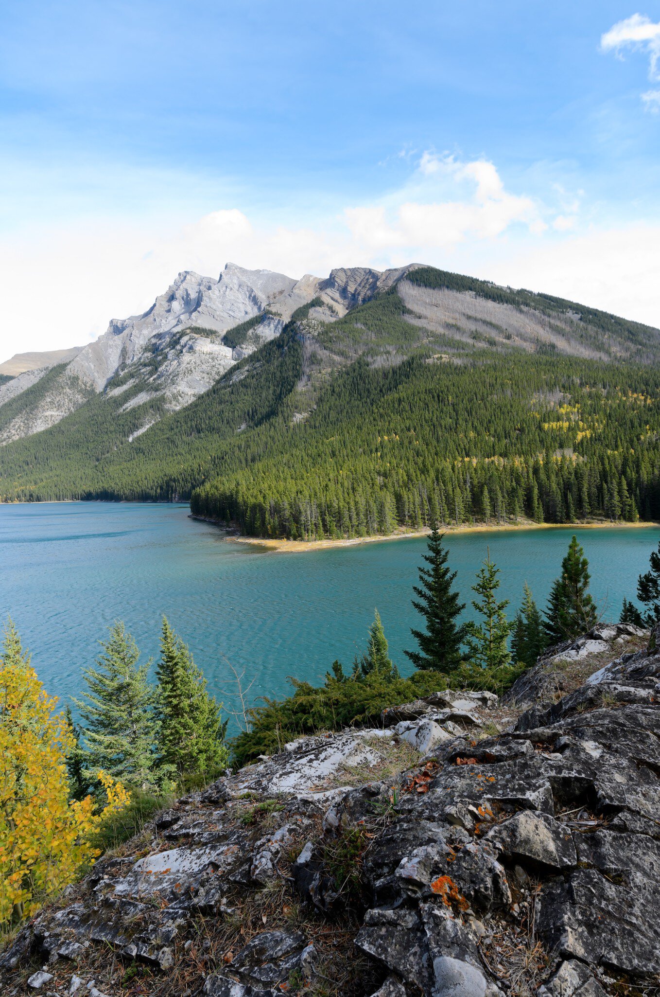 Lake Minnewanka or Water of the Spirits in Nakota Stoney Indian language Banff National Park Alberta Canada   License Type: media  Download Time: 2023-10-18T02:44:32.000Z  User: dermothegarty77  Is Editorial: No  purchase_order: