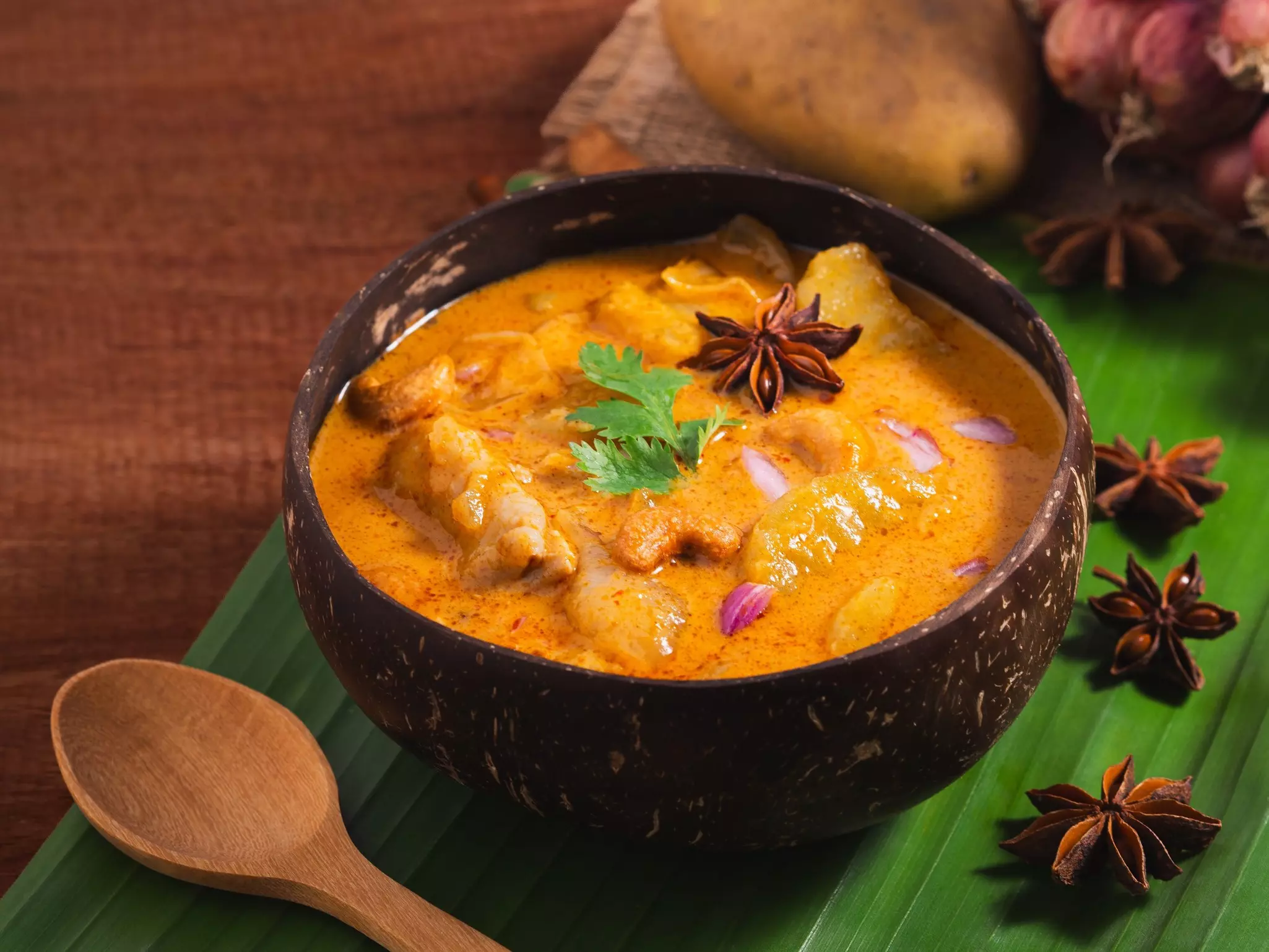 Massaman curry with chicken and potatoes