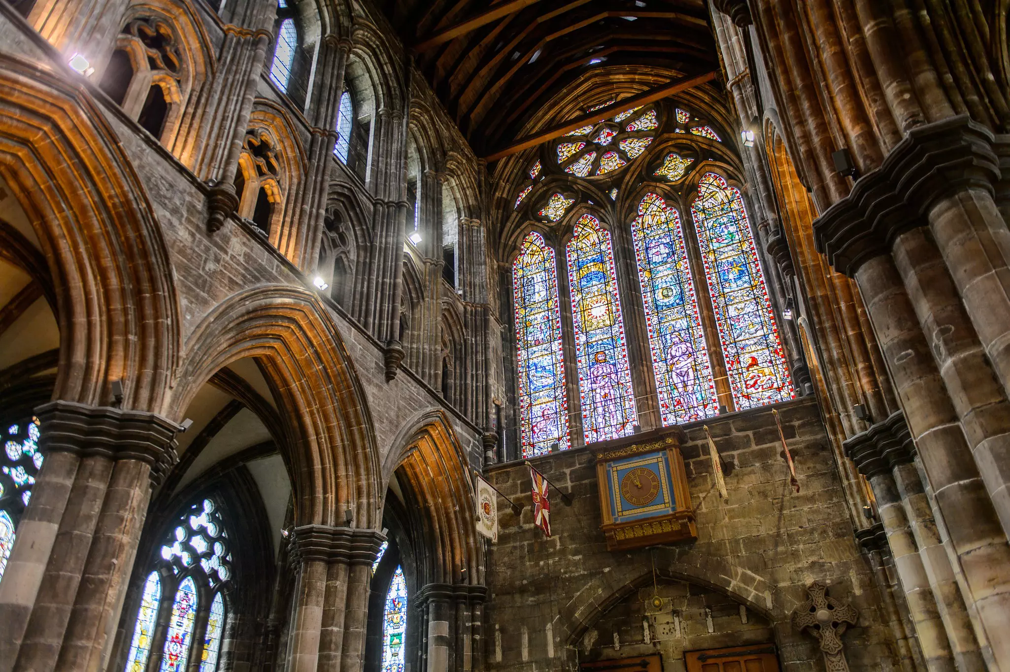 The imposing interior of the Glasgow Cathedral in Glasgow, Scotland.
