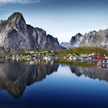 Dramatic granite peaks of Lofoten Wall and Reinebringen reflected in water beside fishing village of Reine.
Lonely Planet Traveller Magazine, Issue 14, Norway, What lies beneath