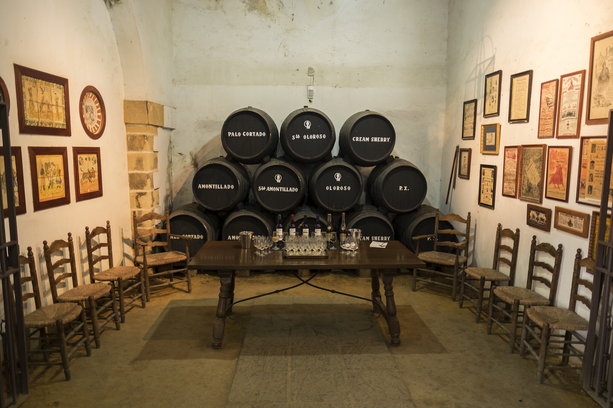 JEREZ DE LA FRONTERA, ANDALUSIA, SPAIN - APRIL 2016: The room in Bodega Tradicion, where you taste samples - degustaciÃ³n - of the different products. ; Shutterstock ID 543067090; purchase_order: 65050; job: POIs; client: Lonely Planet; other: dig...