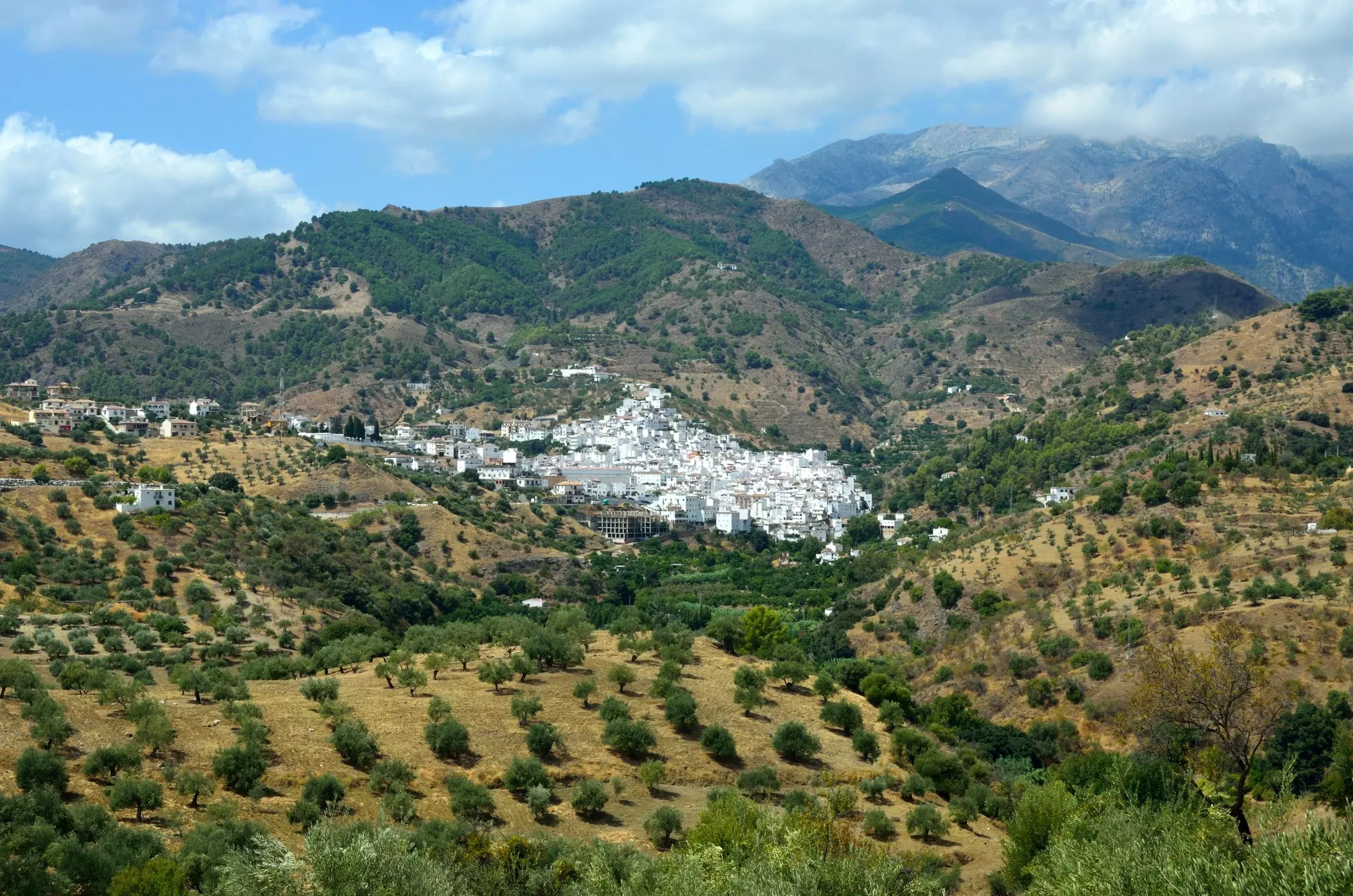 A whitewashed village in Spain.