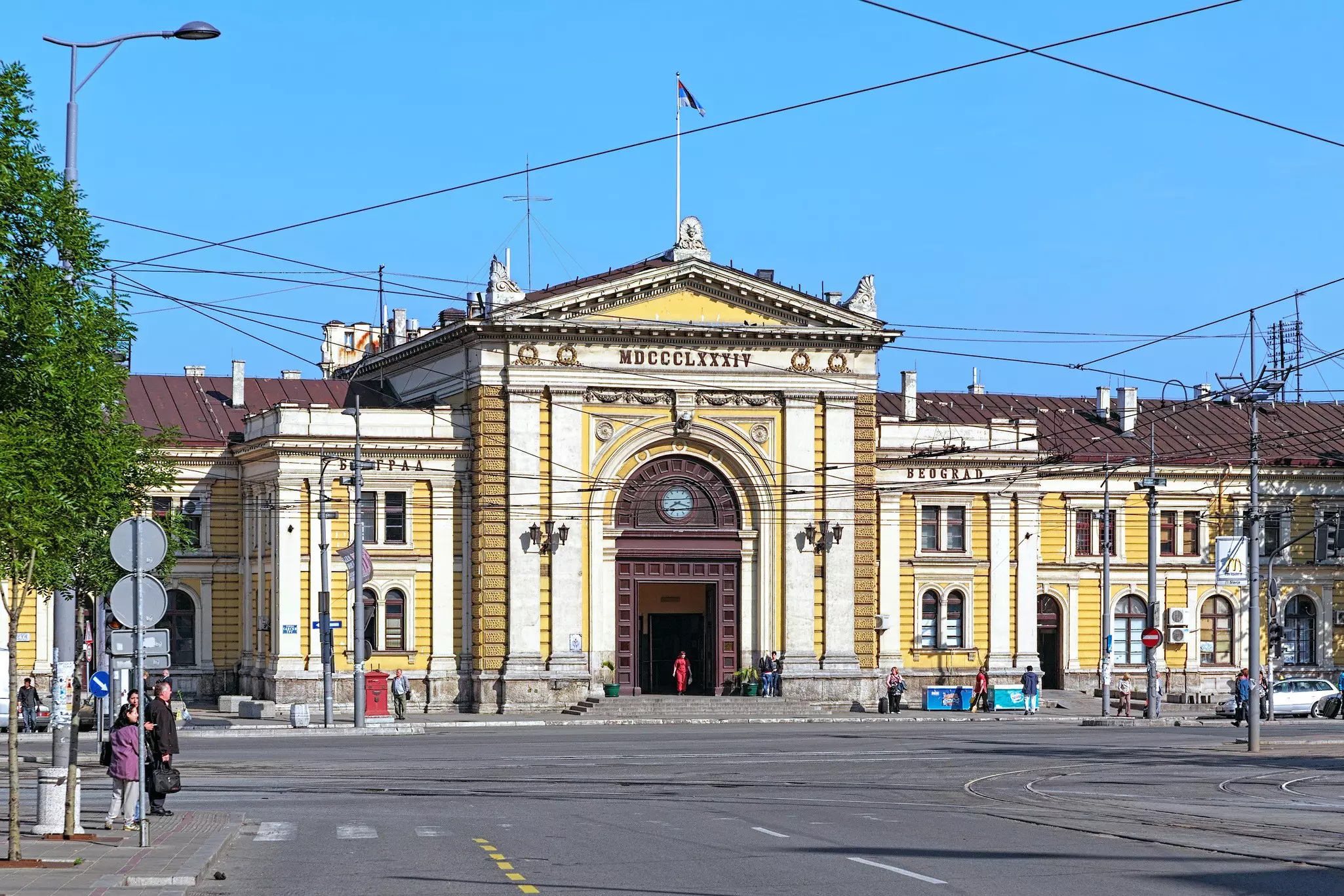 External view of Belgrade’s weathered train station