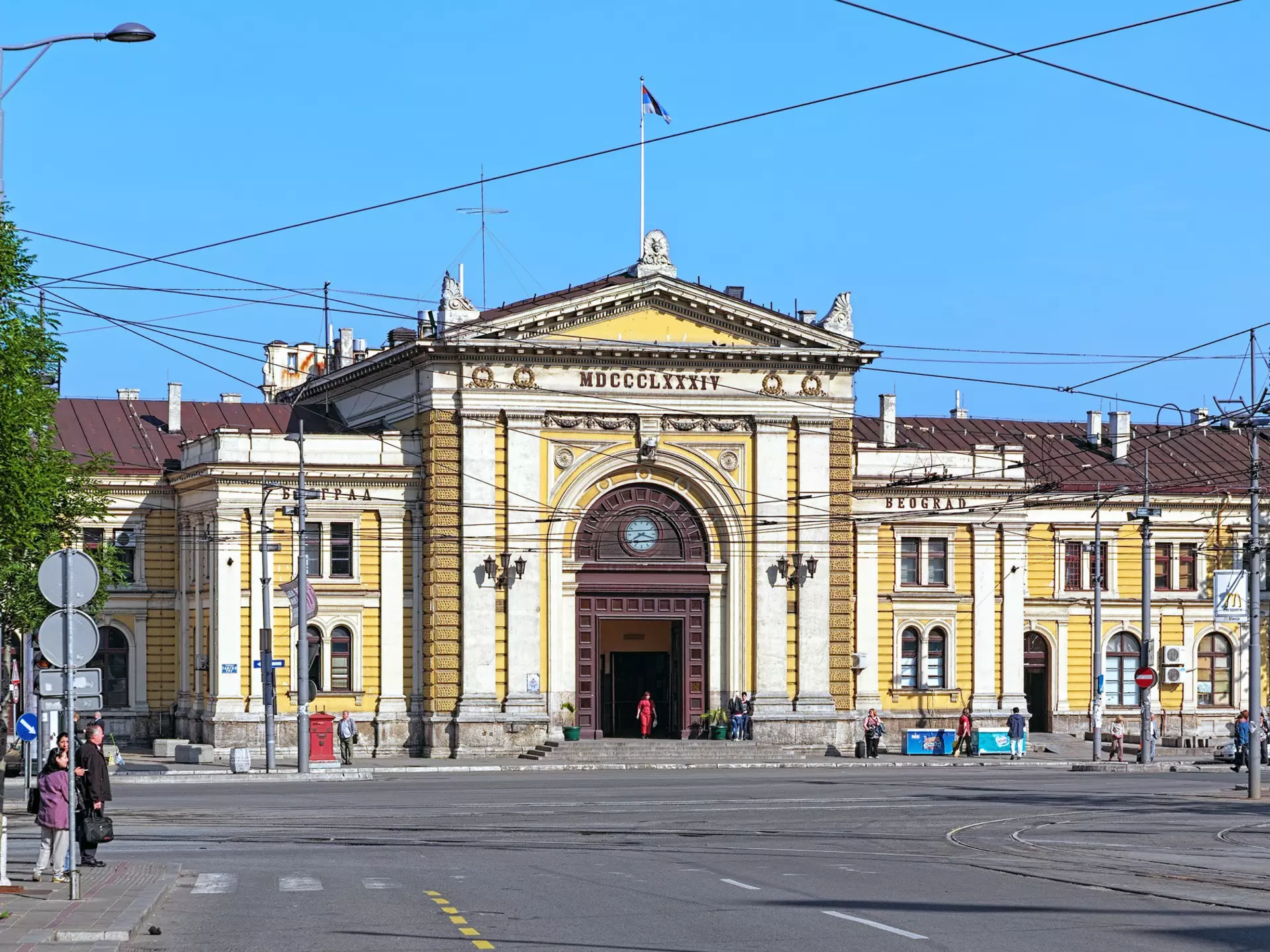 External view of Belgrade’s weathered train station