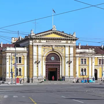 External view of Belgrade’s weathered train station