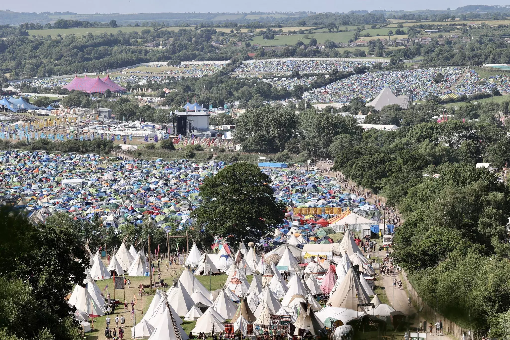 Glastonbury Festival site from above