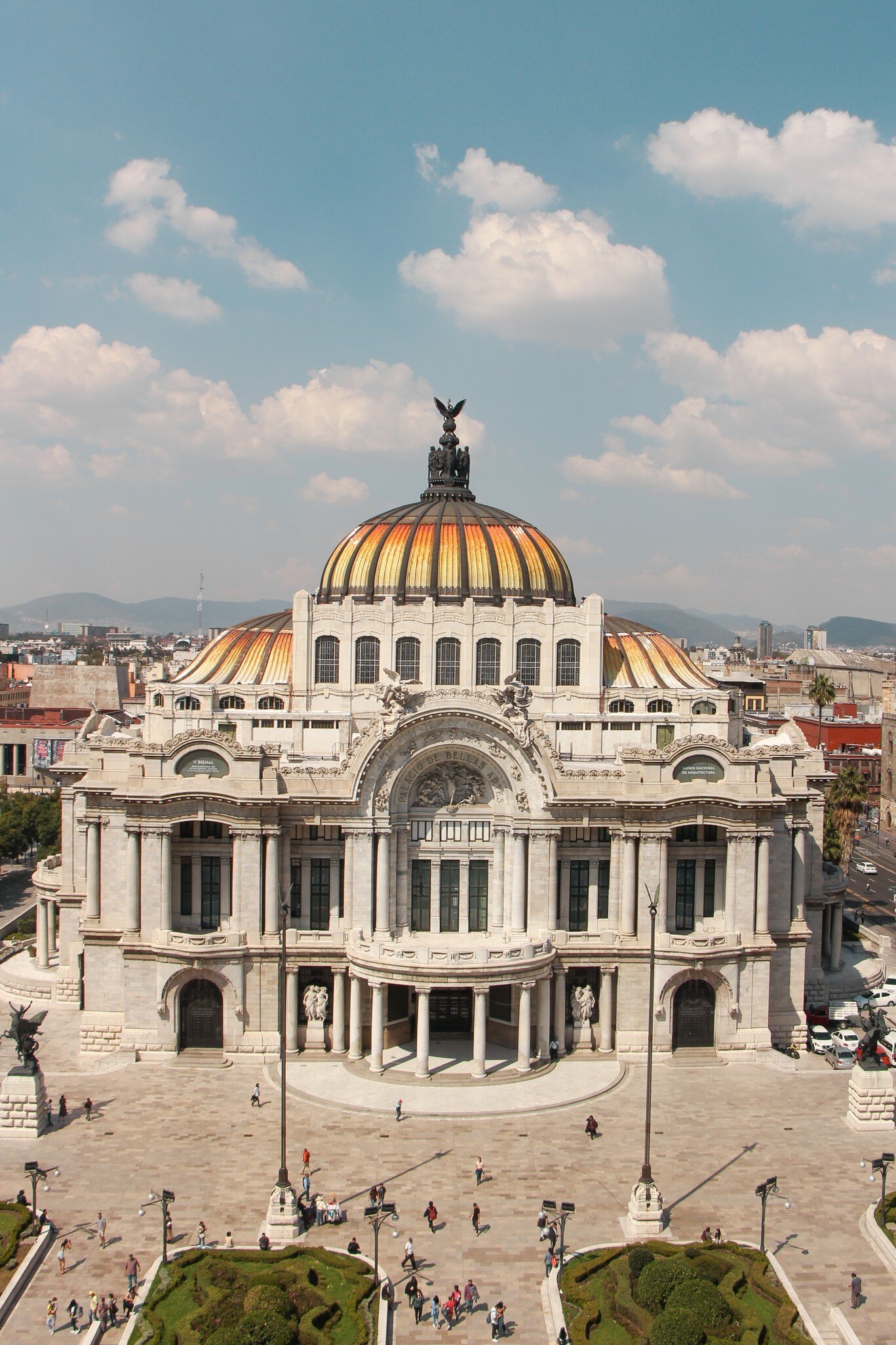 Exterior view of the Palacio de Bellas Artes in Mexico City, Mexico.